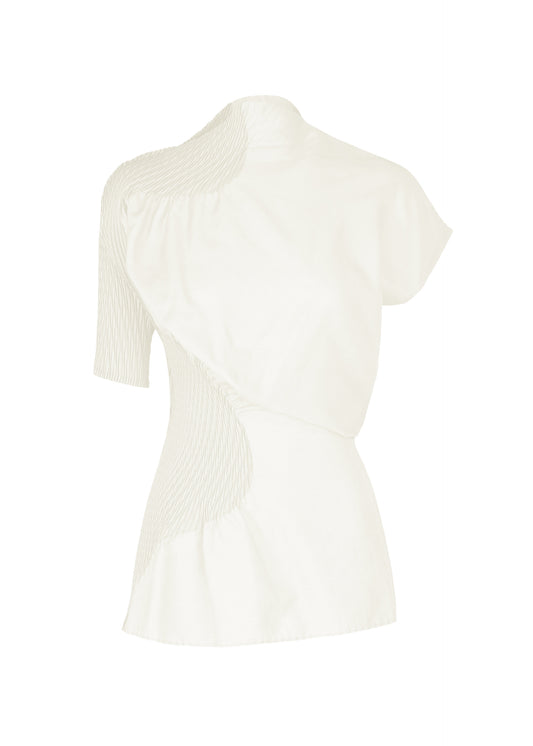 KNIT (CONTOUR) PLEATS、ウィメンズ_トップス_トップ、ホワイト