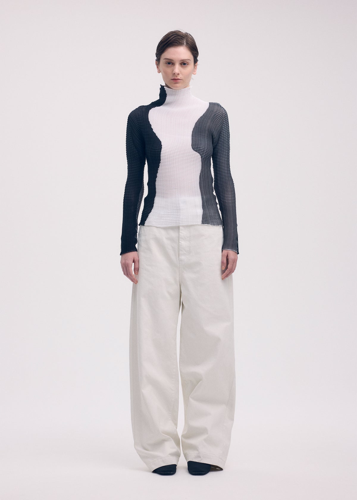 ABSTRACT TINT PLEATS、ウィメンズ_トップス_トップ、着用画像1