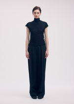 WOOLY PLEATS BK/WT-58、ウィメンズ_トップス_トップ、着用画像1