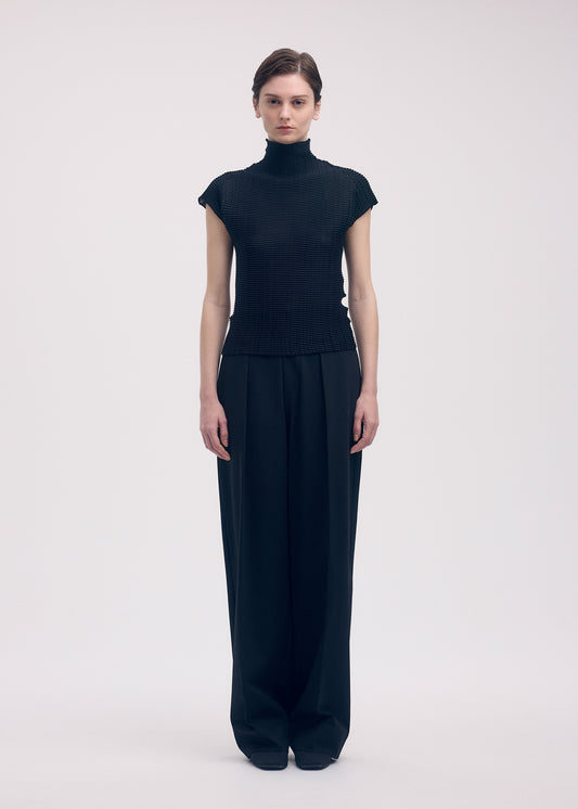 WOOLY PLEATS BK/WT-58、ウィメンズ_トップス_トップ、着用画像1