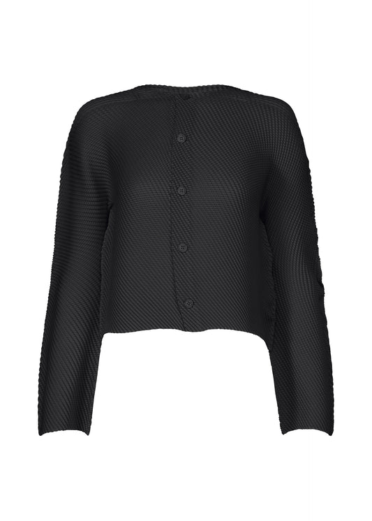 SHIFTED MISTY PLEATS、ウィメンズ_トップス_カーディガン、ブラック
