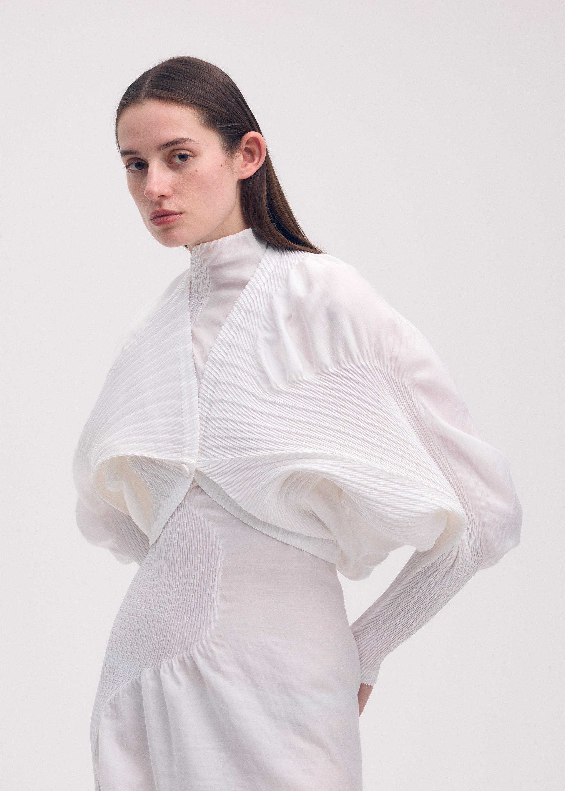 KNIT (CONTOUR) PLEATS、ウィメンズ_トップス_カーディガン、着用画像3