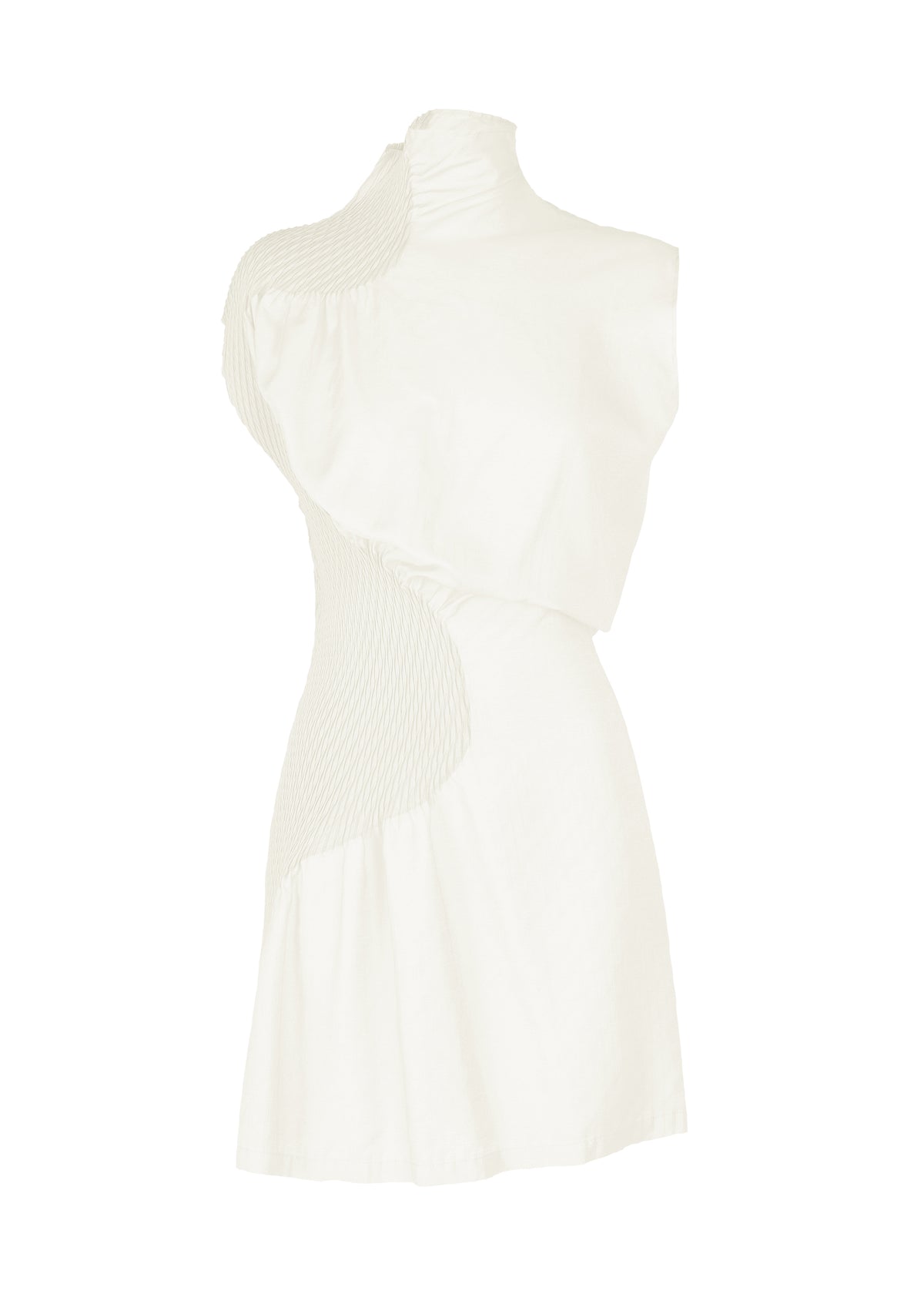 KNIT (CONTOUR) PLEATS、ウィメンズ_トップス_チュニック、ホワイト