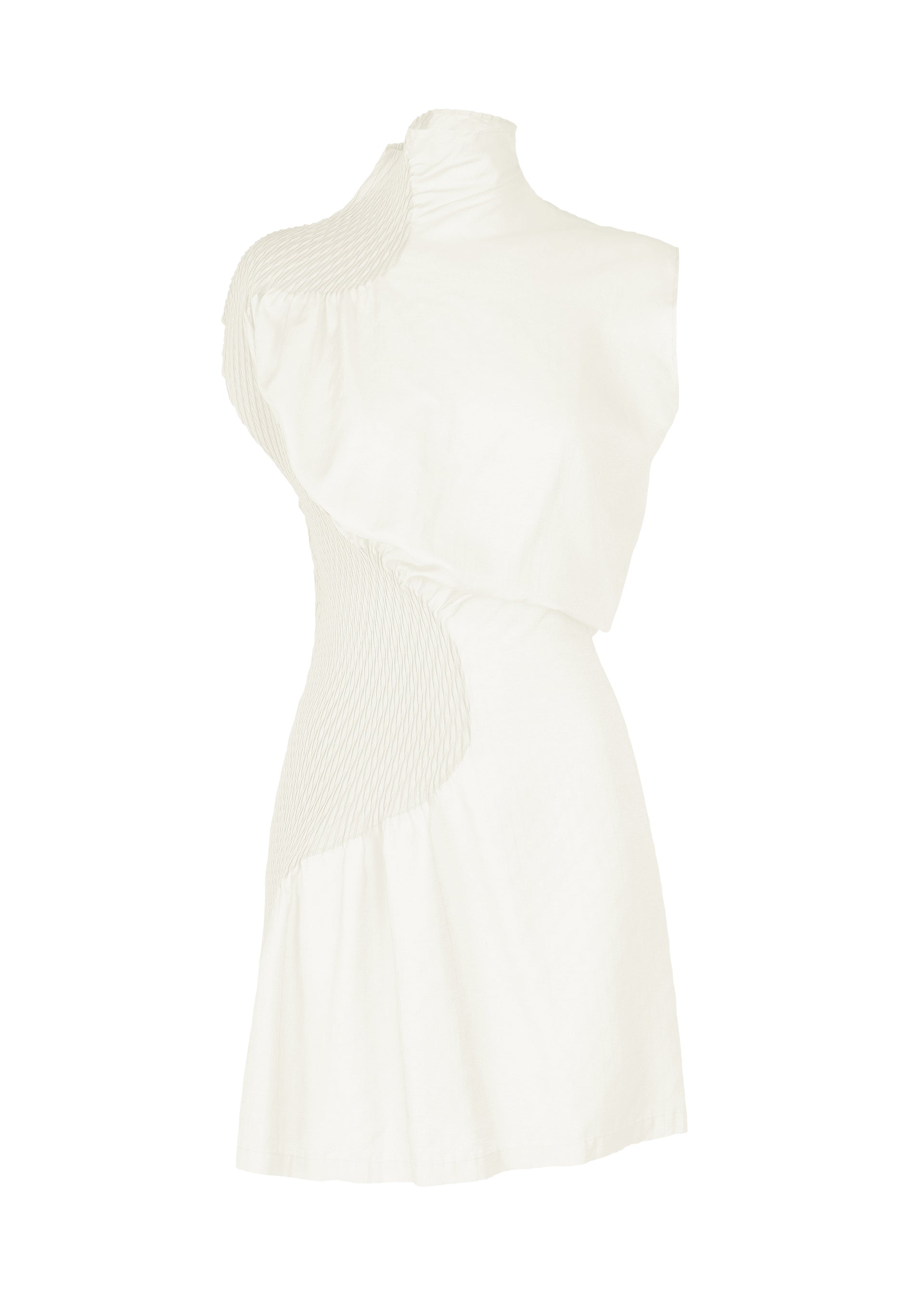 KNIT (CONTOUR) PLEATS、ウィメンズ_トップス_チュニック、ホワイト