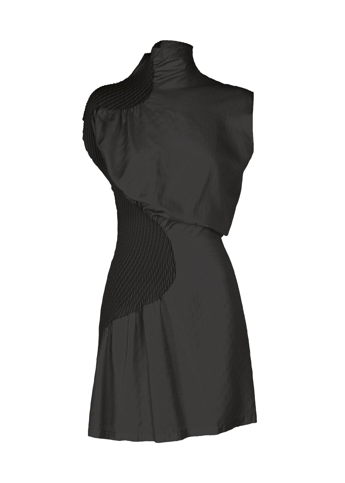KNIT (CONTOUR) PLEATS、ウィメンズ_トップス_チュニック、ブラック