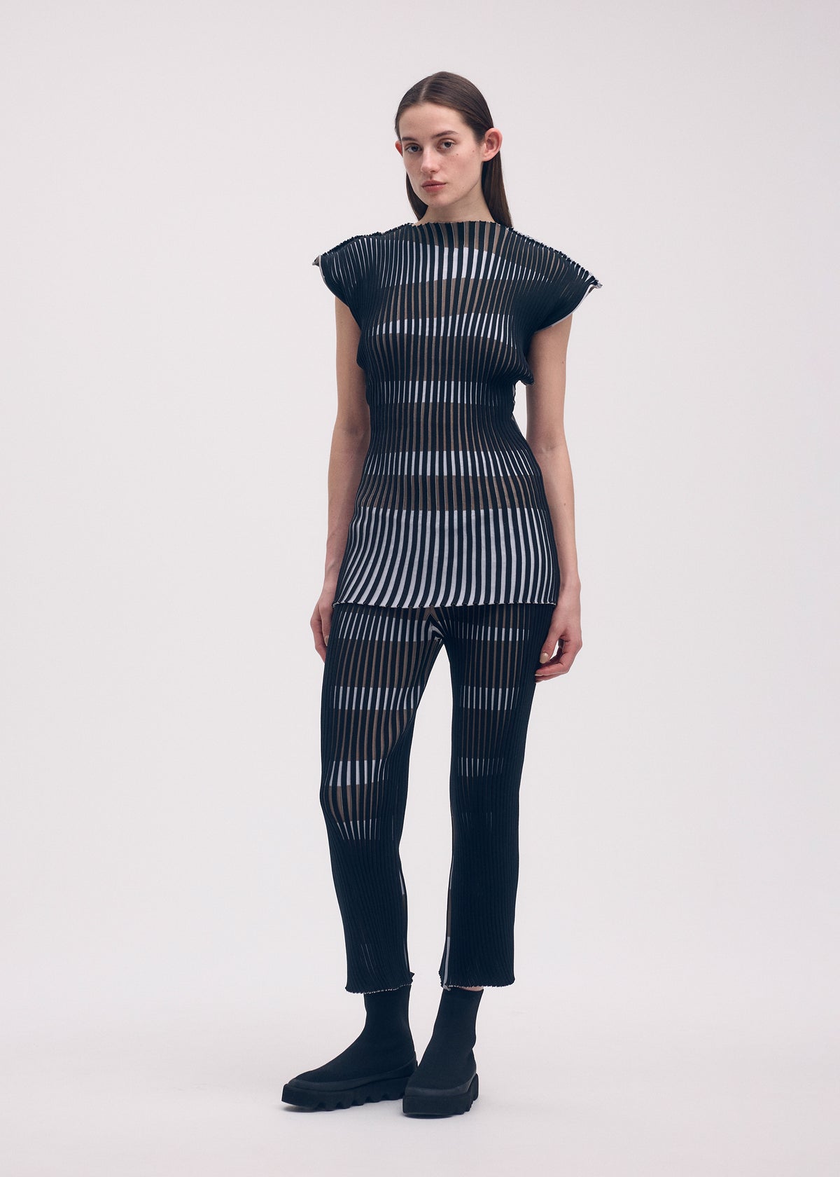 STRIPE PLATING KNIT、ウィメンズ_ニット、着用画像2