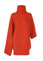 CROOKED WOOL KNIT、ウィメンズ_ニット、レッド