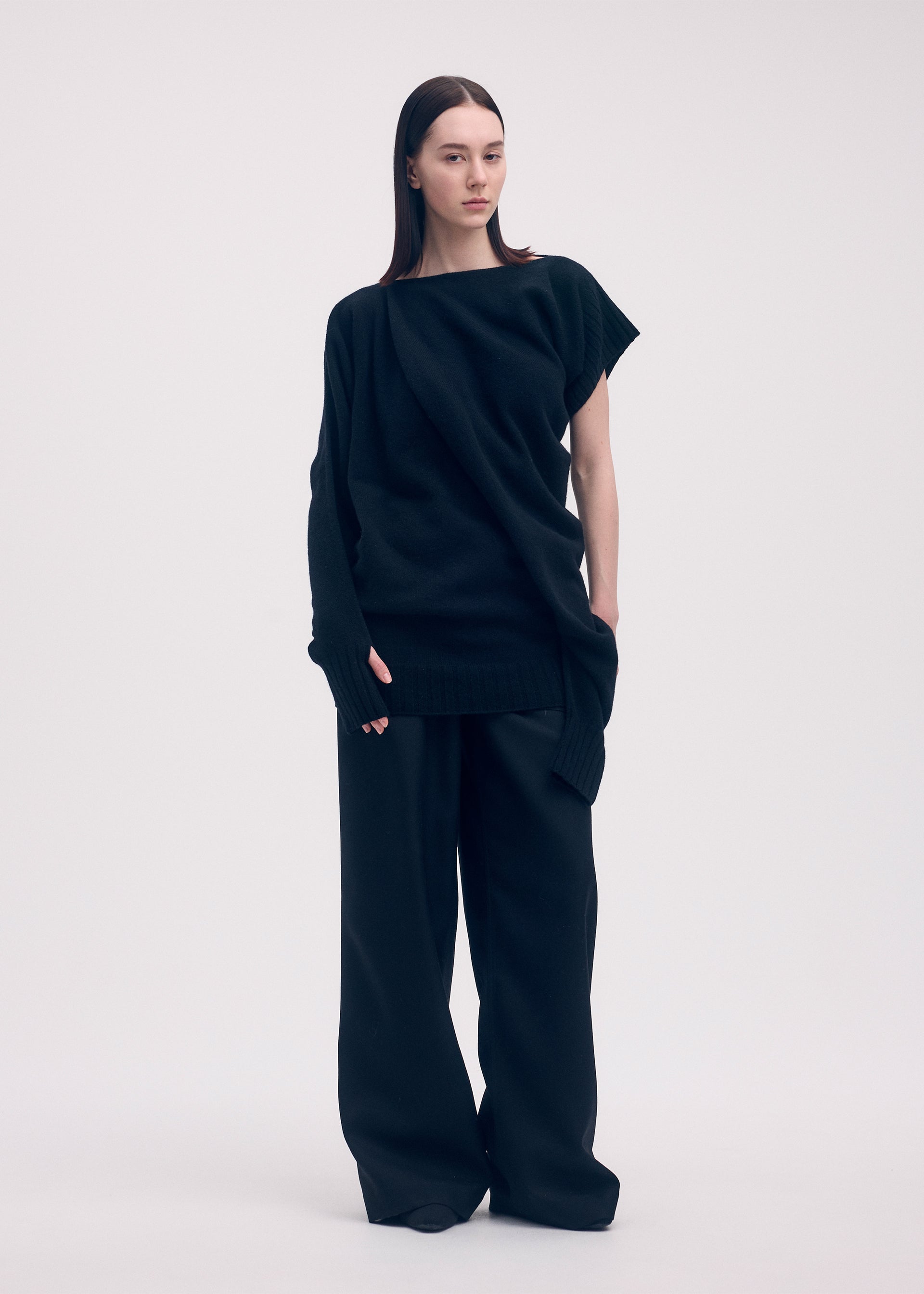 CROOKED WOOL KNIT、ウィメンズ_ニット、着用画像2