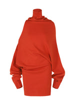 CROOKED WOOL KNIT、ウィメンズ_ニット、レッド
