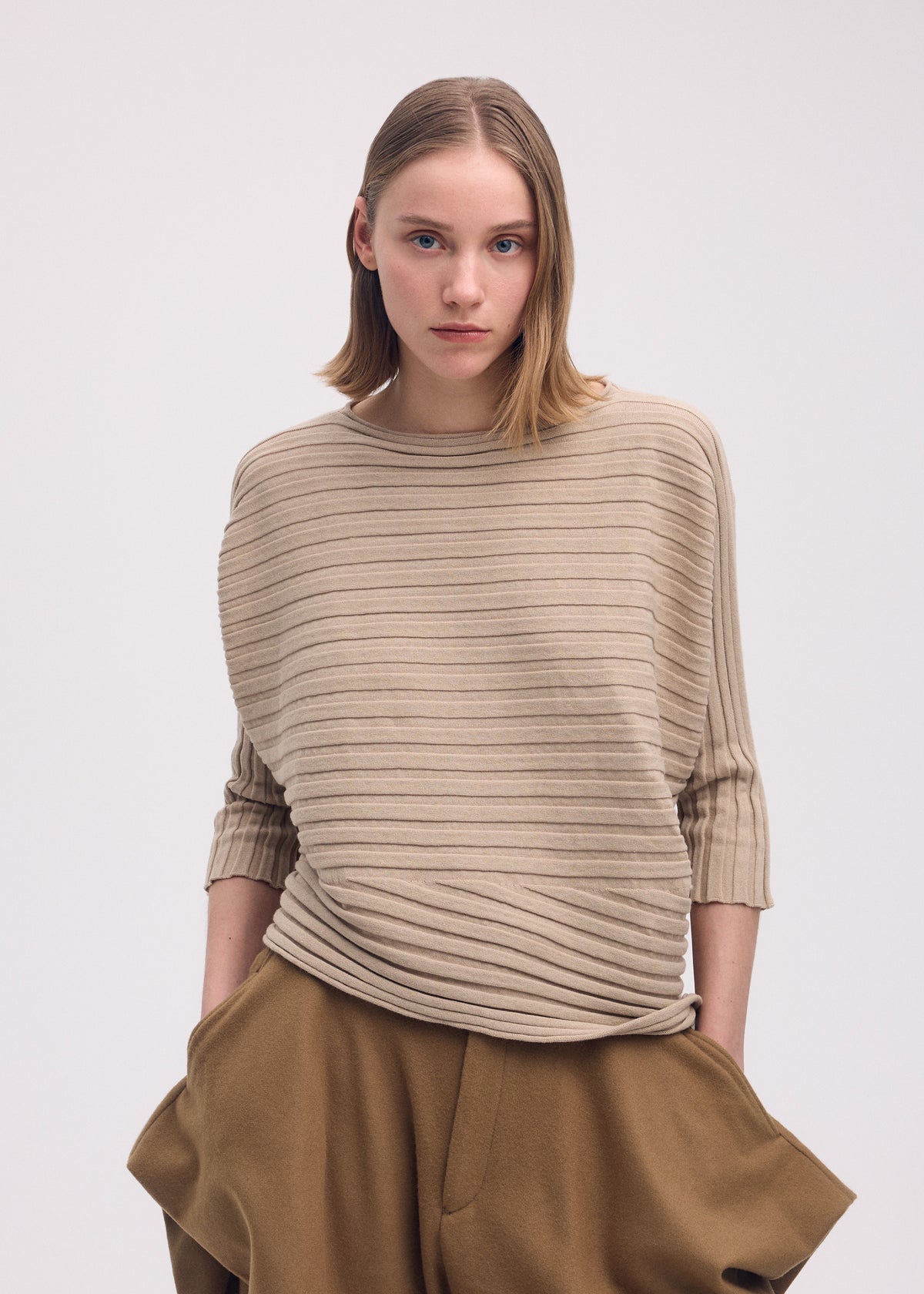 COTTON CASHMERE KNIT、ウィメンズ_ニット、着用画像3