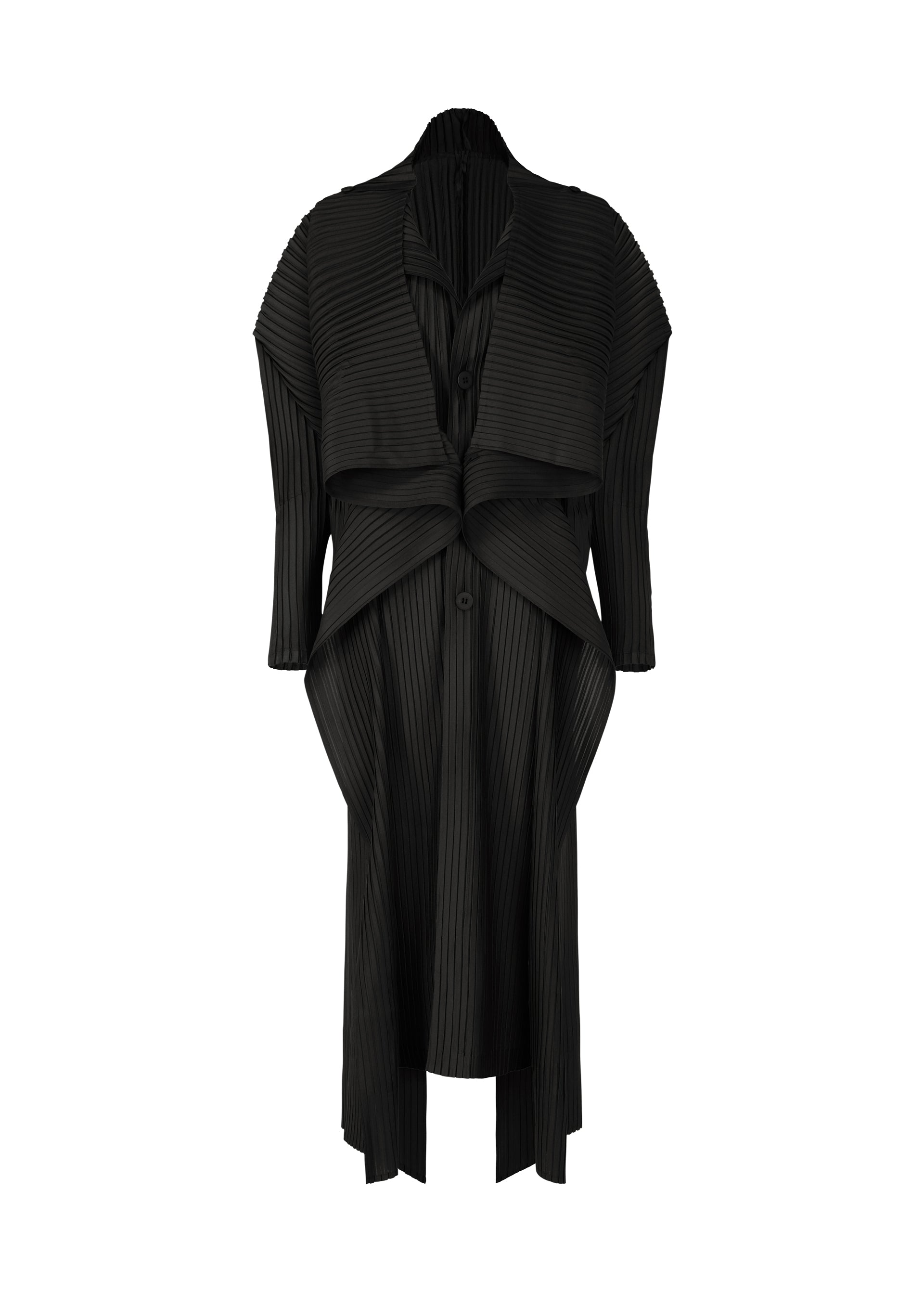 PLEATED ON PLEATS、ウィメンズ_ジャケット&コート_コート、ブラック