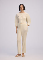 LINEN LIKE RIB PLEATS、ウィメンズ_パンツ、着用画像2