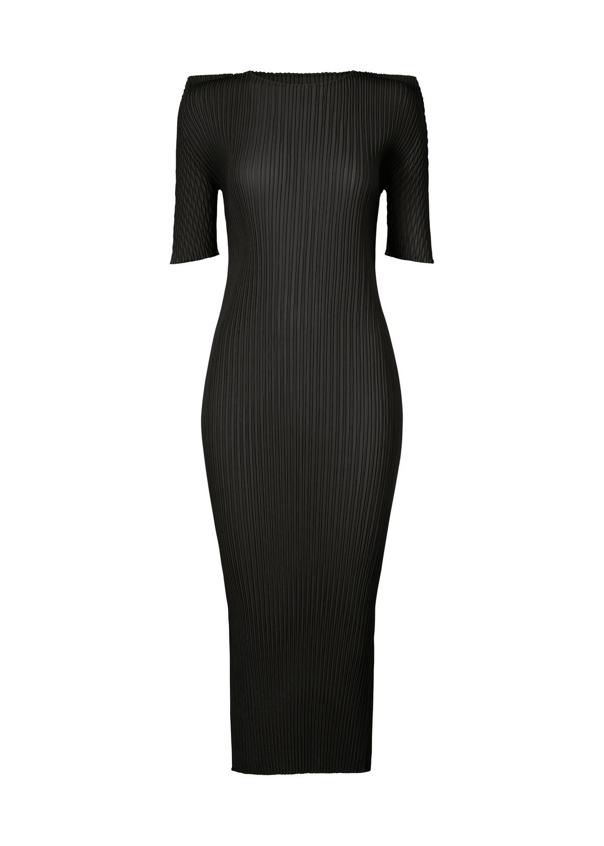 BOX SHOULDER PLEATS、ウィメンズ_ワンピース、ブラック
