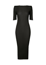 BOX SHOULDER PLEATS、ウィメンズ_ワンピース、ブラック