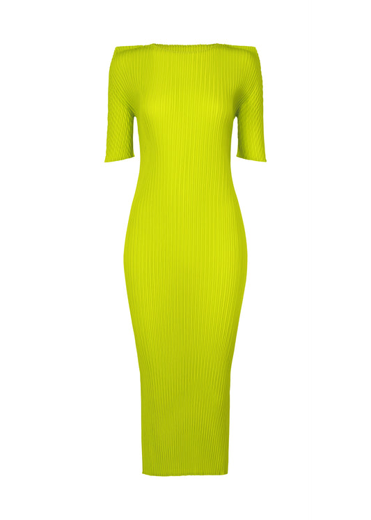 BOX SHOULDER PLEATS、ウィメンズ_ワンピース、グリーン