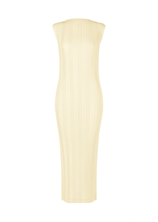 LINEN LIKE RIB PLEATS、ウィメンズ_ワンピース、ホワイト