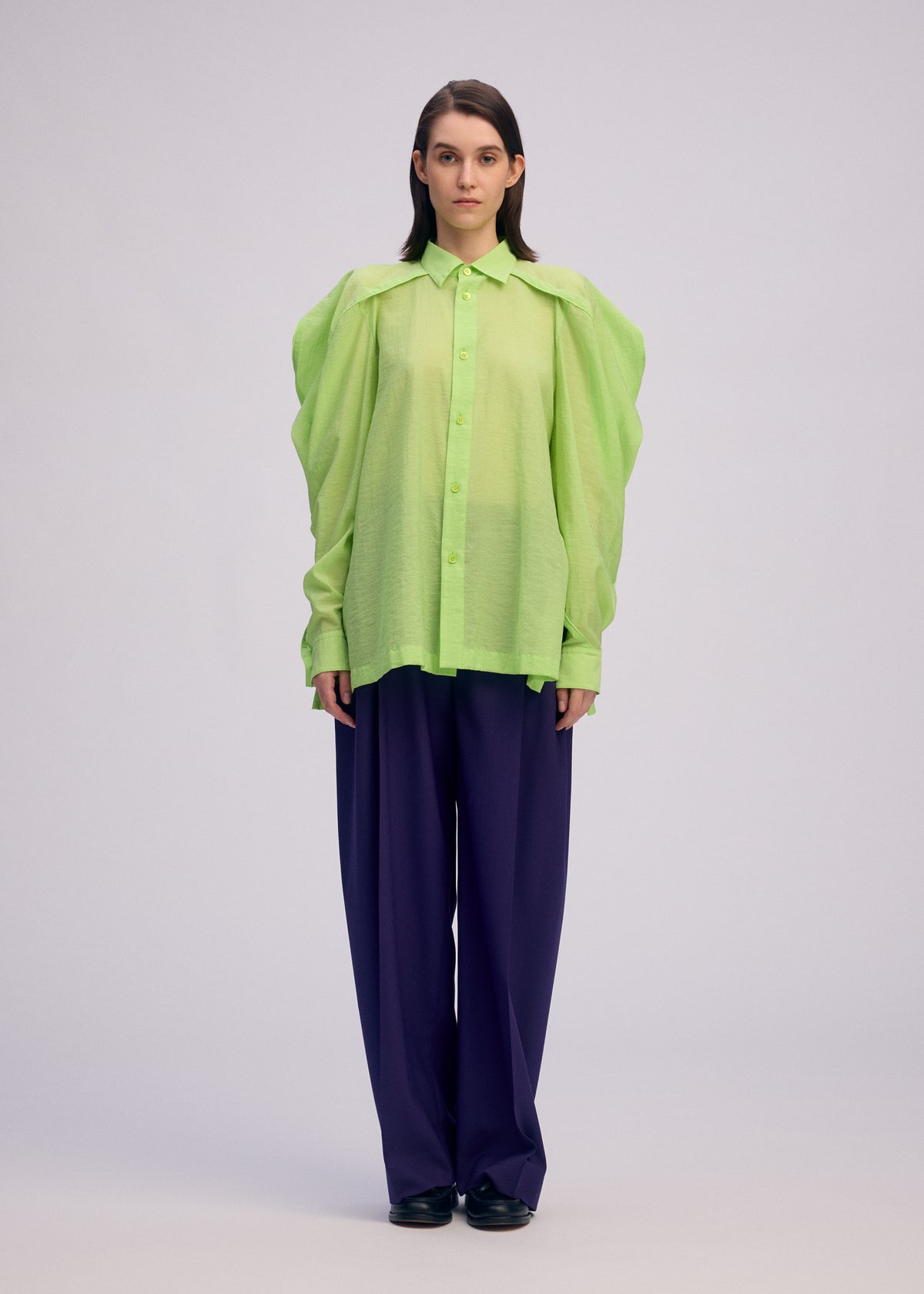 R SHIRT SHEER、ウィメンズ_トップス_シャツ、着用画像1