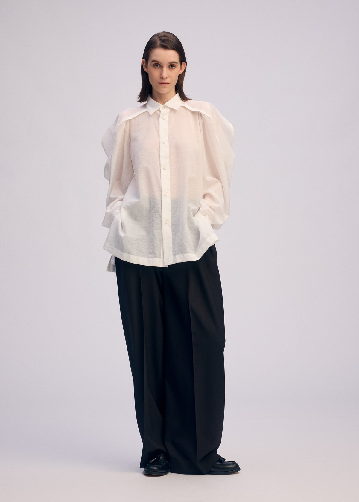 R SHIRT SHEER、ウィメンズ_トップス_シャツ、着用画像4