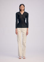 SHEER SCARF PLEATS、ウィメンズ_ニット、着用画像1