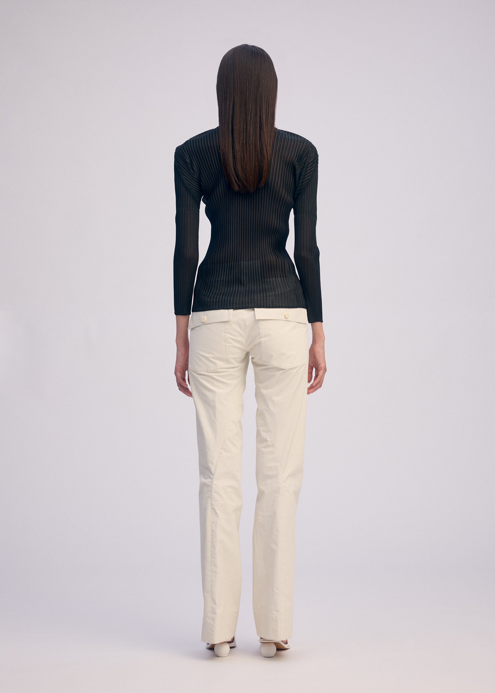 SHEER SCARF PLEATS、ウィメンズ_ニット、着用画像2