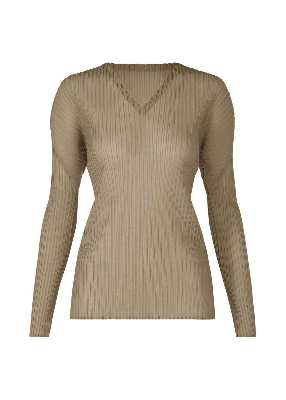 SHEER SCARF PLEATS、ウィメンズ_ニット、グレー