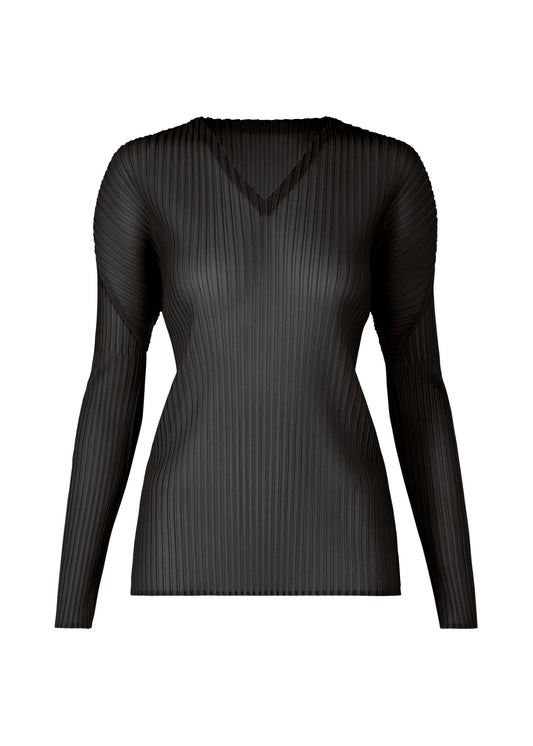 SHEER SCARF PLEATS、ウィメンズ_ニット、ブラック