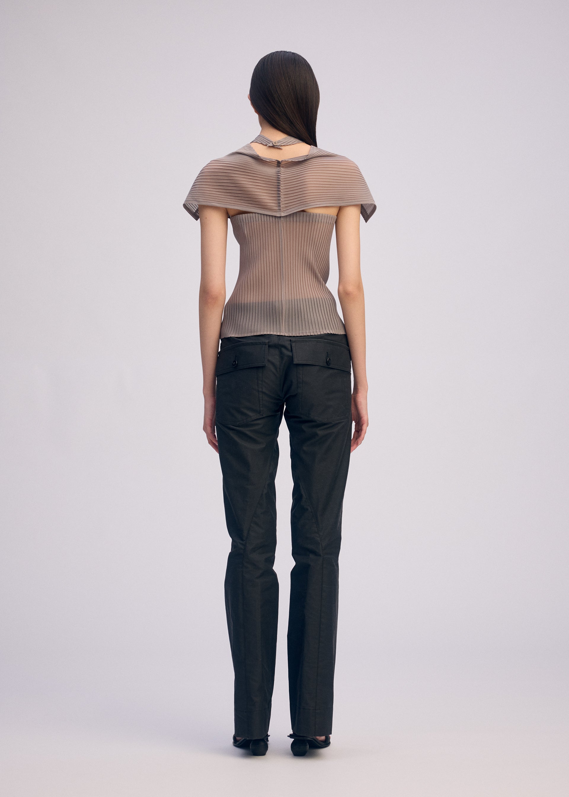 SHEER SCARF PLEATS、ウィメンズ_ニット、着用画像2