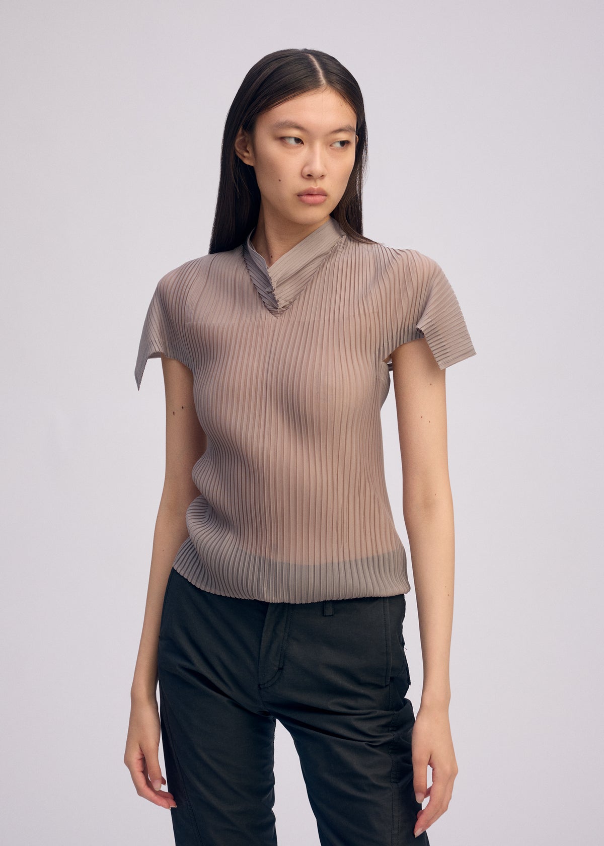 SHEER SCARF PLEATS、ウィメンズ_ニット、着用画像4