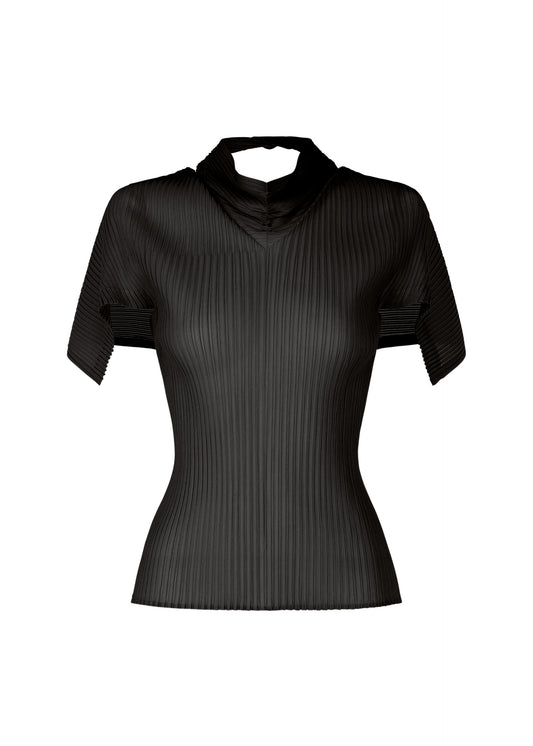 SHEER SCARF PLEATS、ウィメンズ_ニット、ブラック