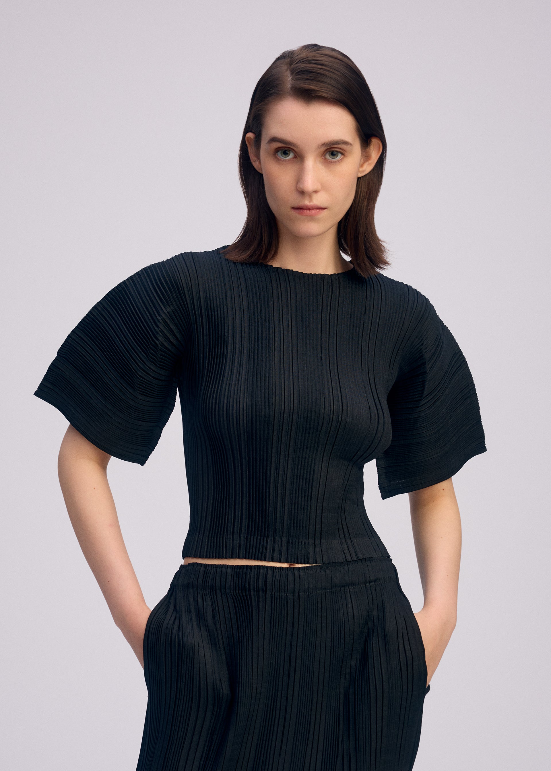 25aw ISSEY MIYAKE LINEN LIKE PLEATS ブラック LINEN LIKE RIB PLEATS – isseymiyake.com