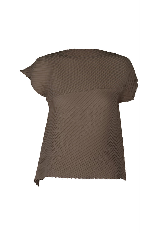 PLASTER PLEATS SOLID、ウィメンズ_トップス_トップ、ブラウン