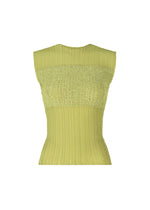 SHEER FUZZY PLEATS、ウィメンズ_トップス_トップ、カーキ