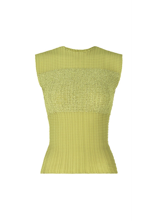 SHEER FUZZY PLEATS、ウィメンズ_トップス_トップ、カーキ