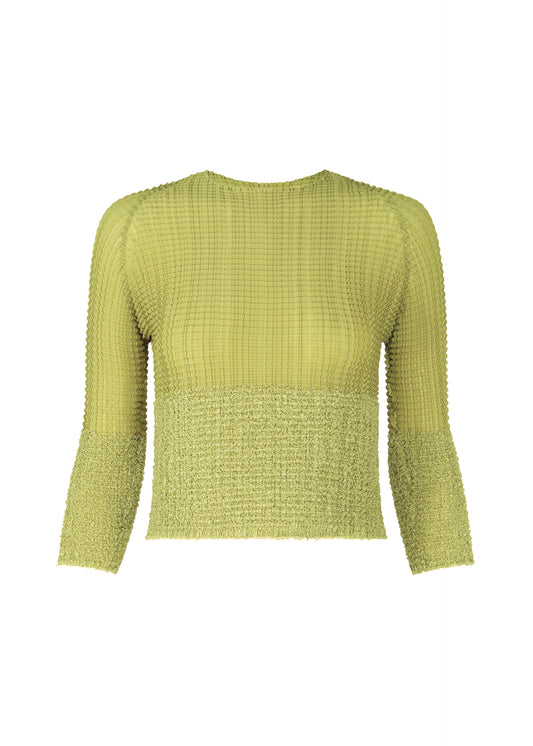 SHEER FUZZY PLEATS、ウィメンズ_トップス_トップ、カーキ