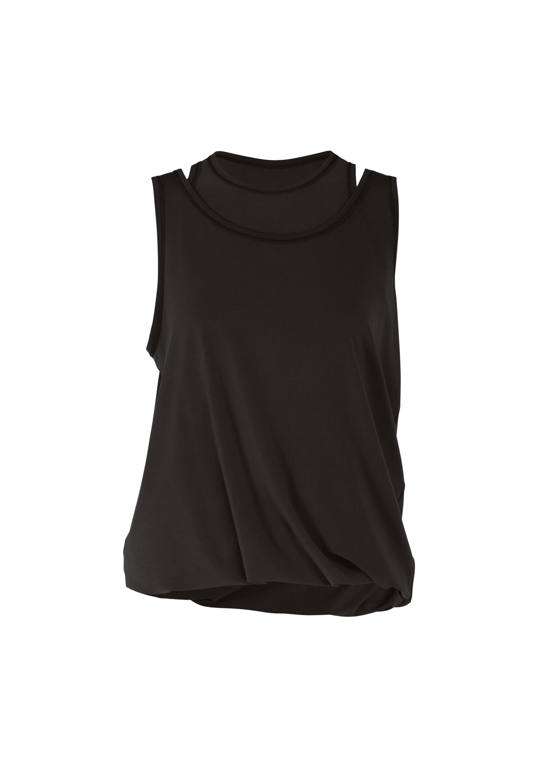 DRAPE JERSEY-66、ウィメンズ_トップス_トップ、ブラック