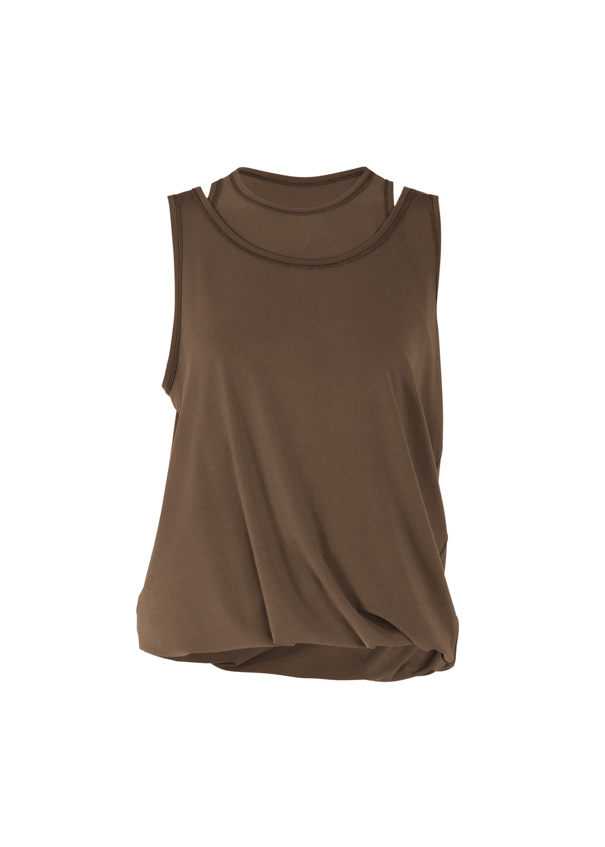 DRAPE JERSEY-66、ウィメンズ_トップス_トップ、ブラウン