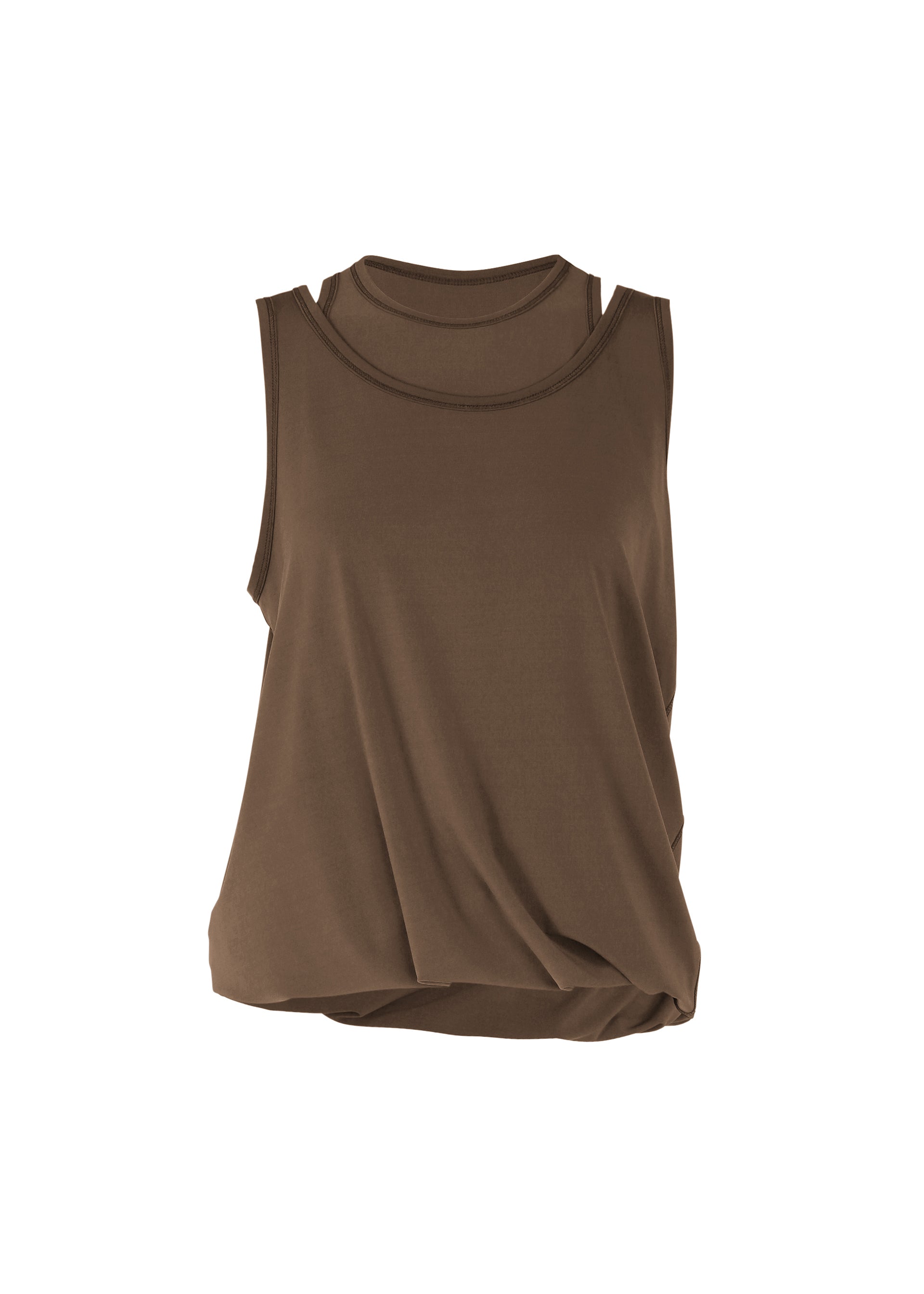 DRAPE JERSEY-66、ウィメンズ_トップス_トップ、ブラウン