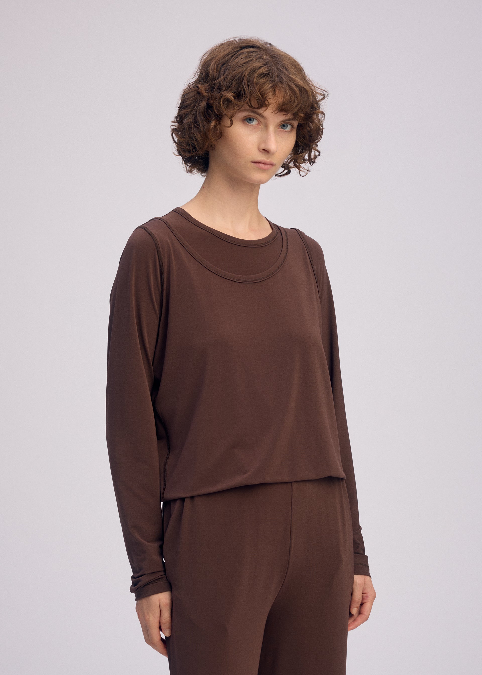 DRAPE JERSEY-66、ウィメンズ_トップス_トップ、着用画像3
