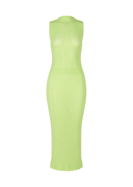 SLITS MESH AP、ウィメンズ_ワンピース、グリーン