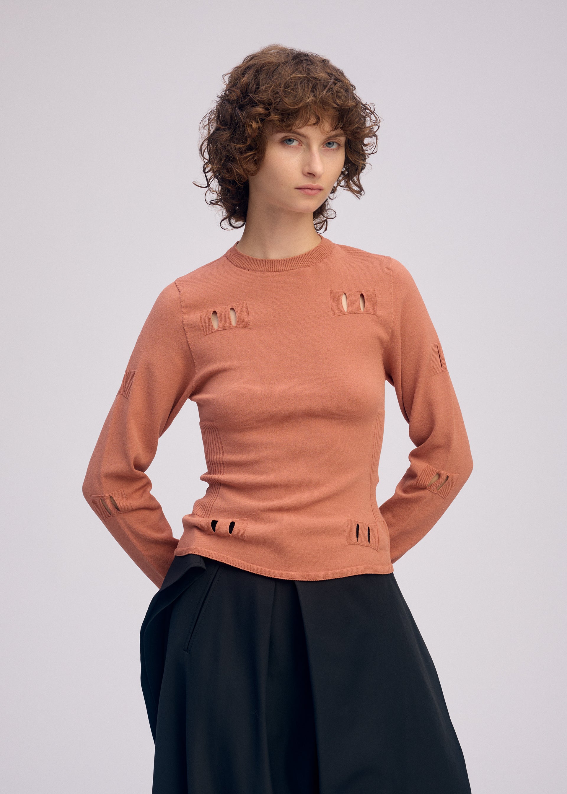 BELT LOOP KNIT、ウィメンズ_ニット、着用画像4
