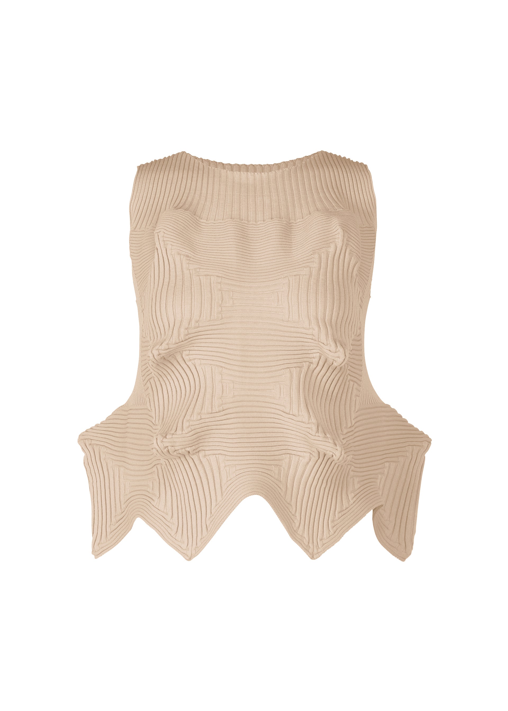 ISSEY MIYAKE / イッセイミヤケ | 2023SS | LINKAGE リンケージ / ノースリーブ ニット トップス | 2 | ブラウン/ブラック | レディース LINKAGE – isseymiyake.com
