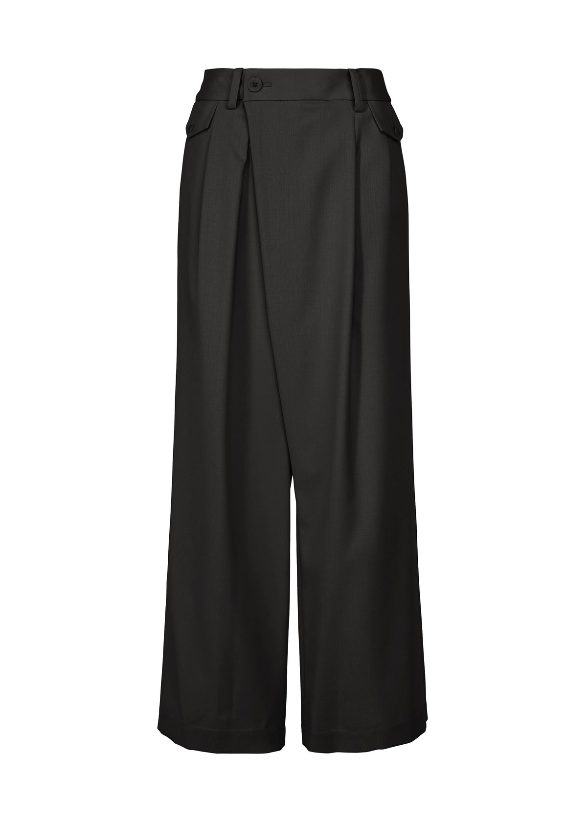 LUSTROUS WOOL PANTS、ウィメンズ_パンツ、ブラック