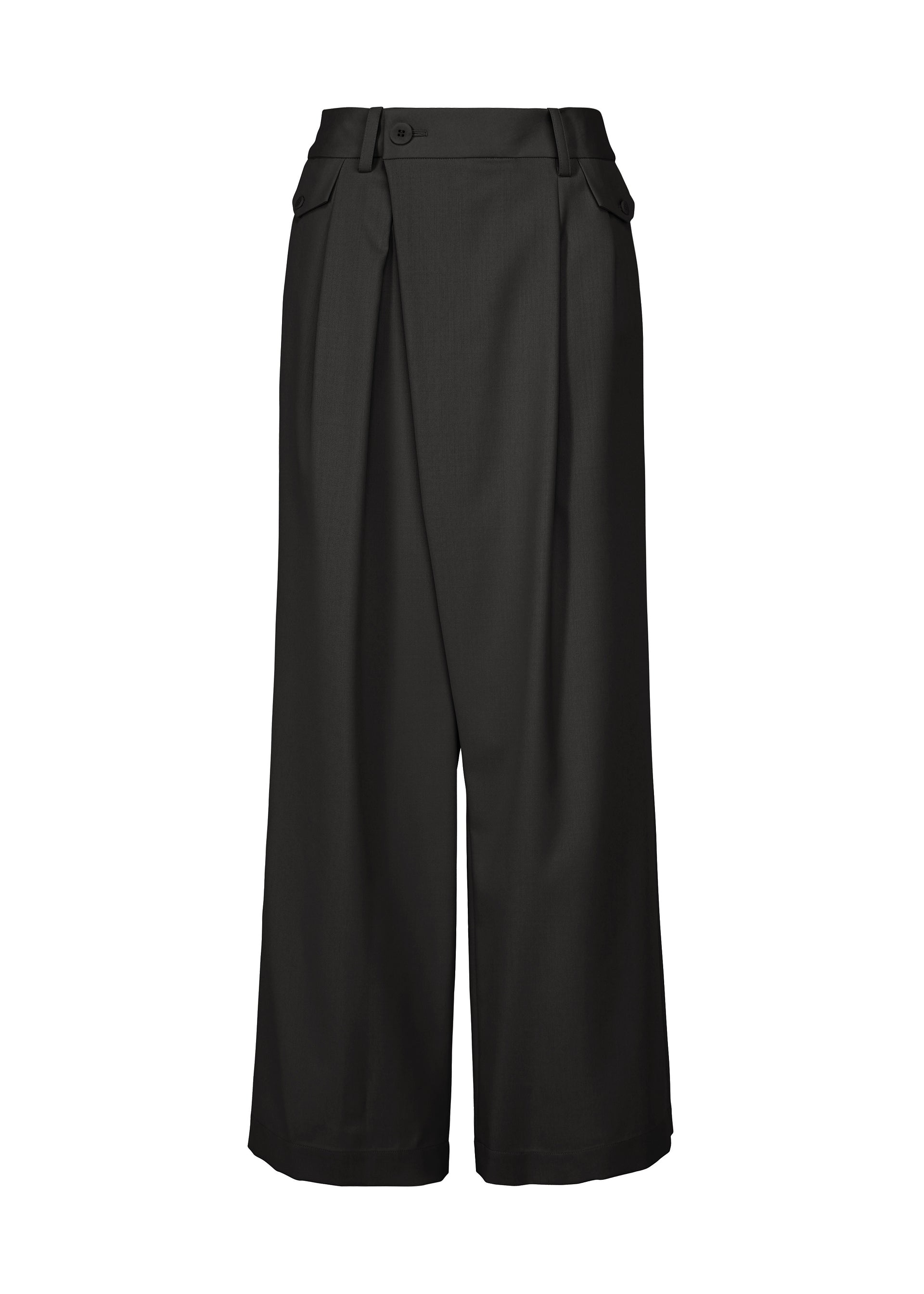 LUSTROUS WOOL PANTS、ウィメンズ_パンツ、ブラック