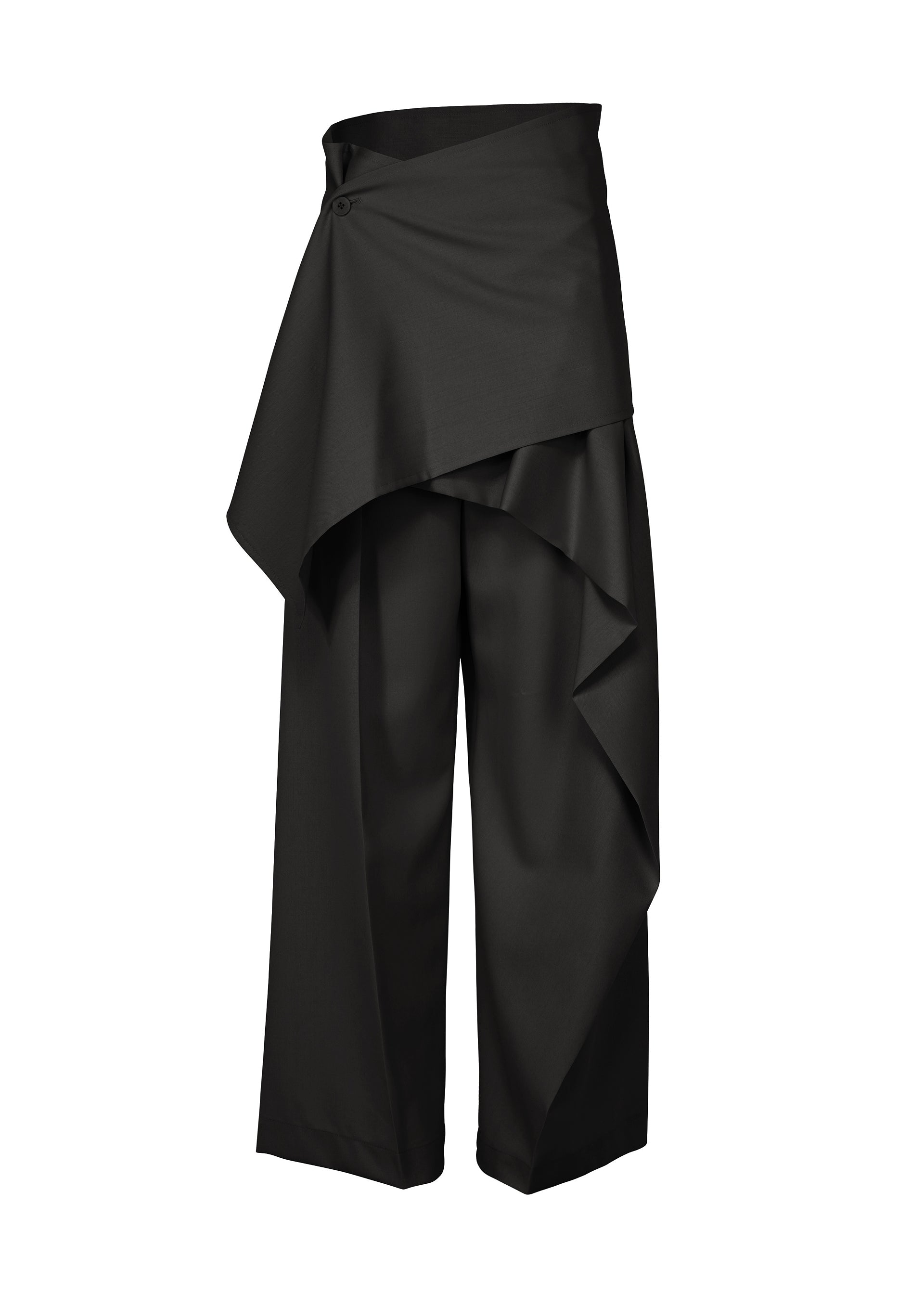 LUSTROUS WOOL PANTS、ウィメンズ_パンツ、ブラック