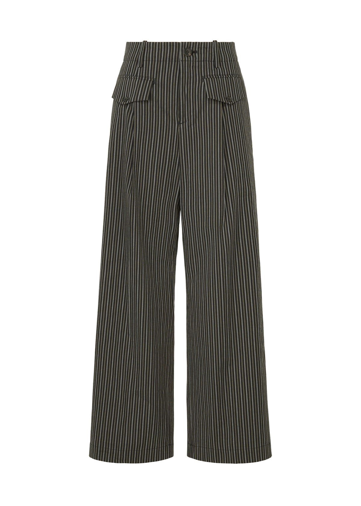 ALLOW(STRIPE)、ウィメンズ_パンツ、ブラック