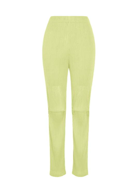 SHEER SLIT PLEATS、ウィメンズ_パンツ、イエロー