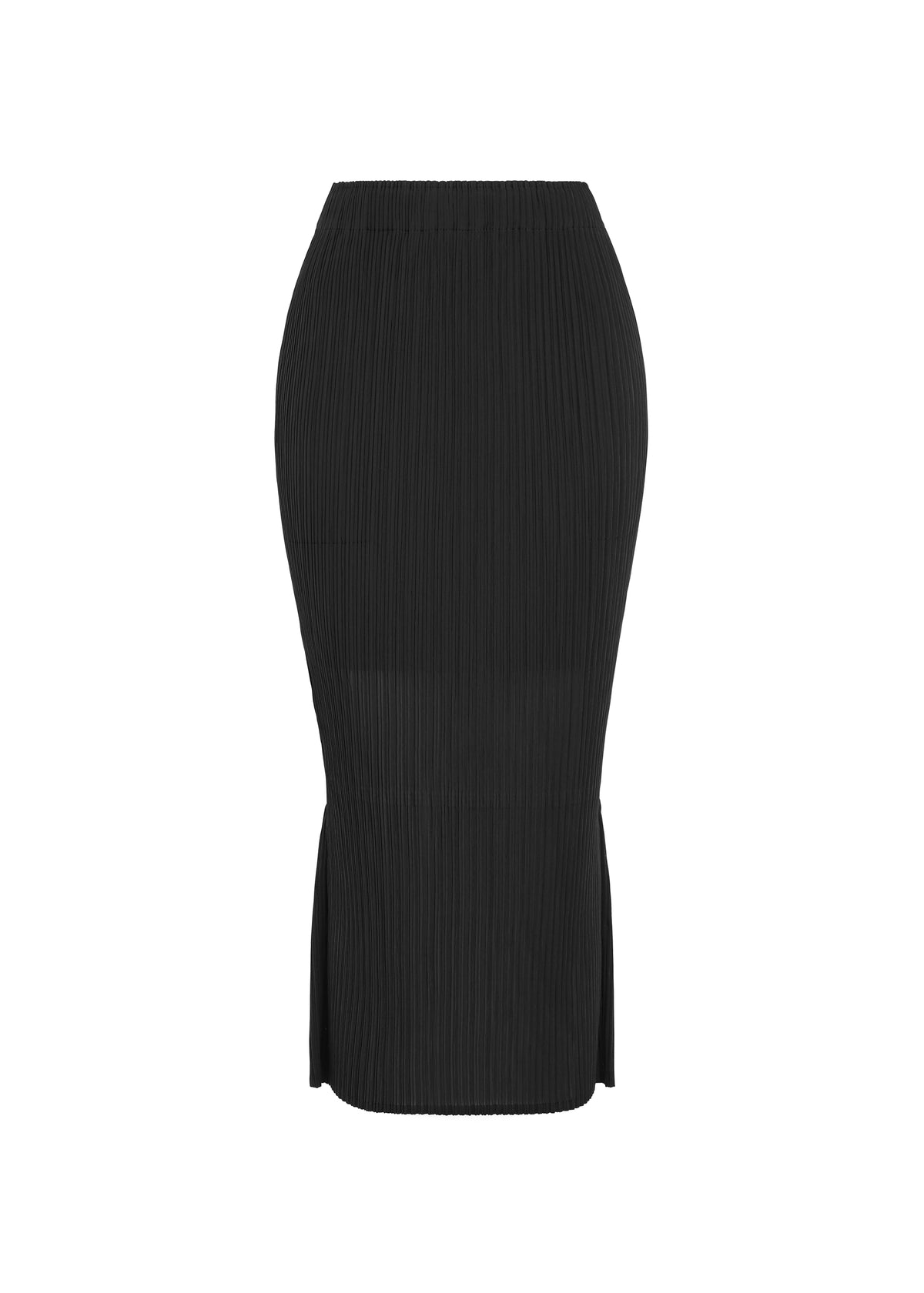 SHEER SLIT PLEATS、ウィメンズ_スカート、ブラック
