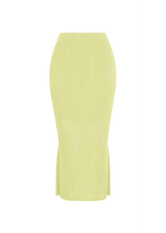 SHEER SLIT PLEATS、ウィメンズ_スカート、イエロー