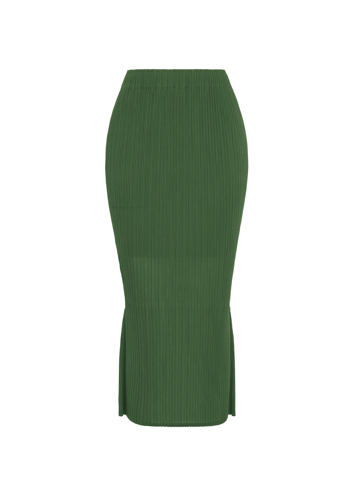 SHEER SLIT PLEATS、ウィメンズ_スカート、グリーン