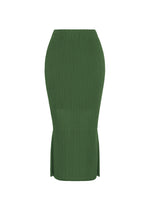 SHEER SLIT PLEATS、ウィメンズ_スカート、グリーン